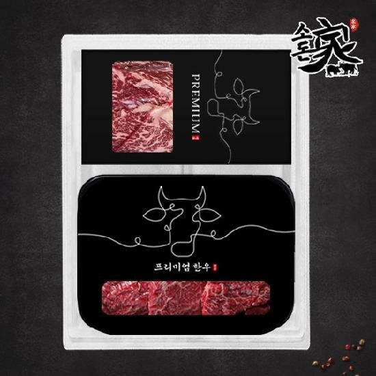 대신육가공 [소돈가]1++투뿔한우구이 모듬+등심세트 (600g)