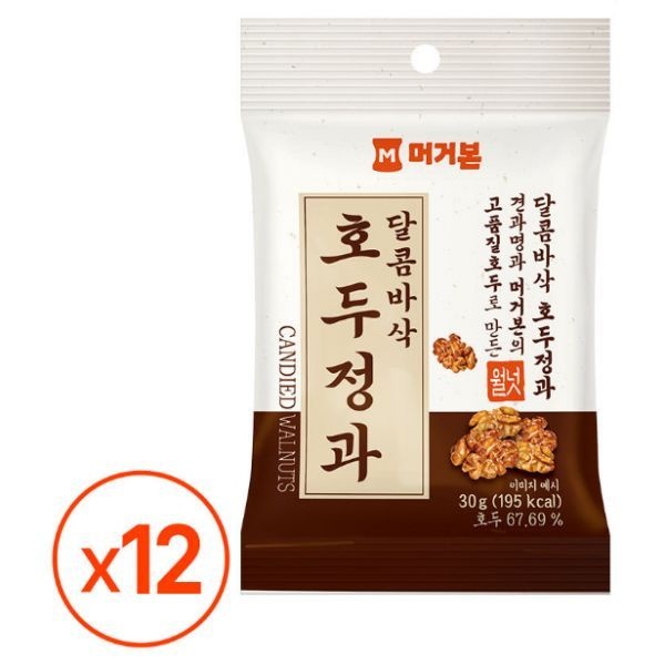 [머거본] 달콤바삭 호두정과 30G X 12봉