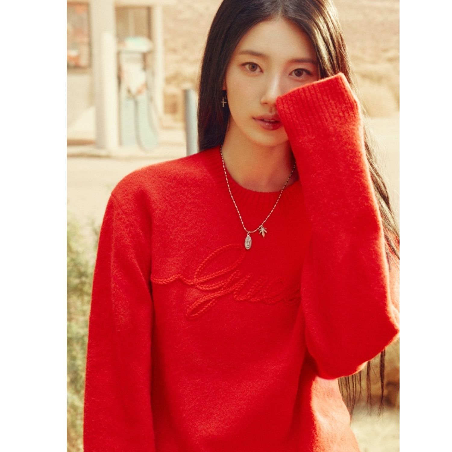 남녀공용 크루넥 밧줄자수 스웨터 MQ4S1696