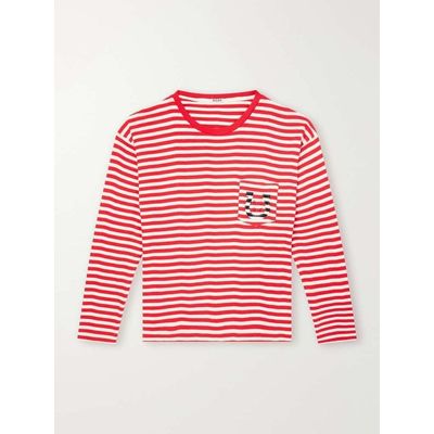 BODEロゴ - エンブロイドストライプリブドコットン - ジャージーTシャツ MRF26CS003 B0082336738