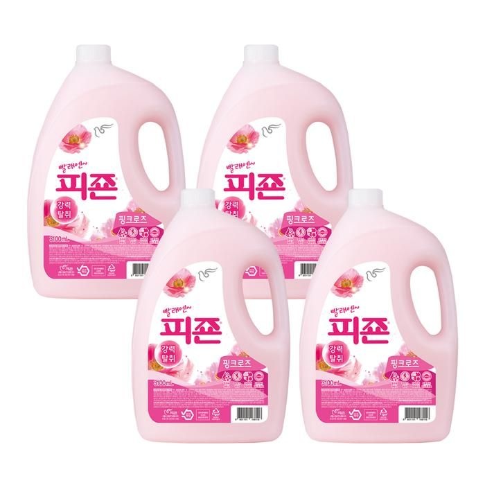 [피죤] 피죤 핑크로즈 3.1L x 4개 섬유유연제 일반/드럼 겸용