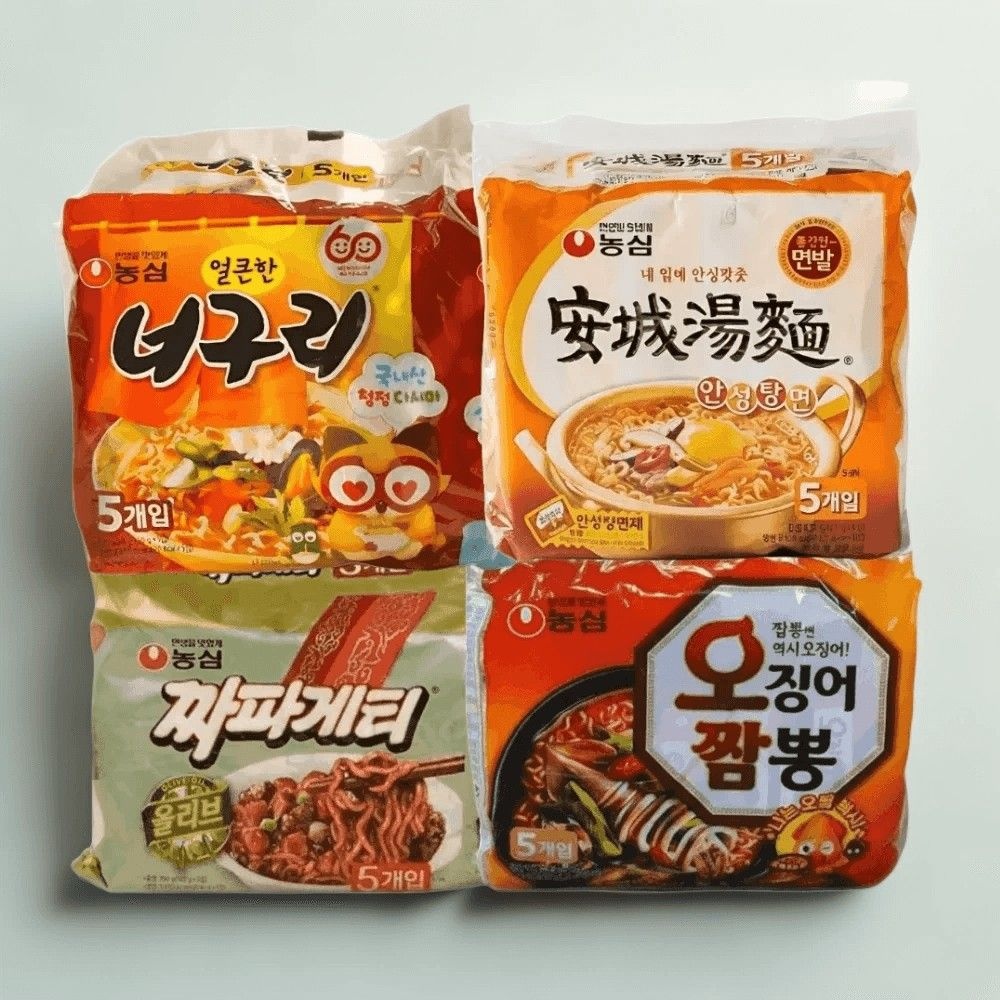 농심 봉지라면 4종세트 안성탕면 너구리 짜파게티 오징어짬뽕