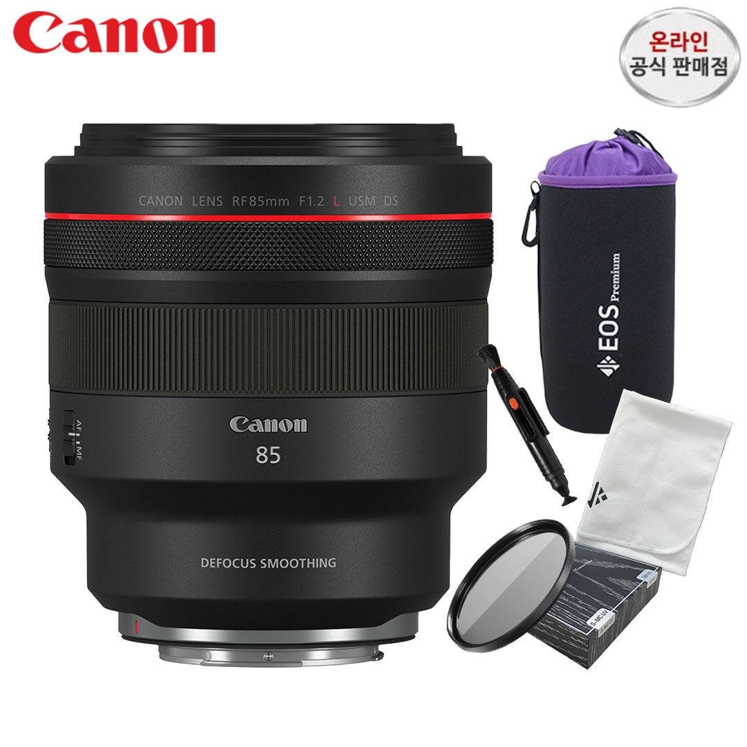 캐논 캐논 <b>RF</b> <b>85mm</b> F1.2 L USM + 악세사리 4종 패키지 (MCUV 필터/방수파우치) -JKW