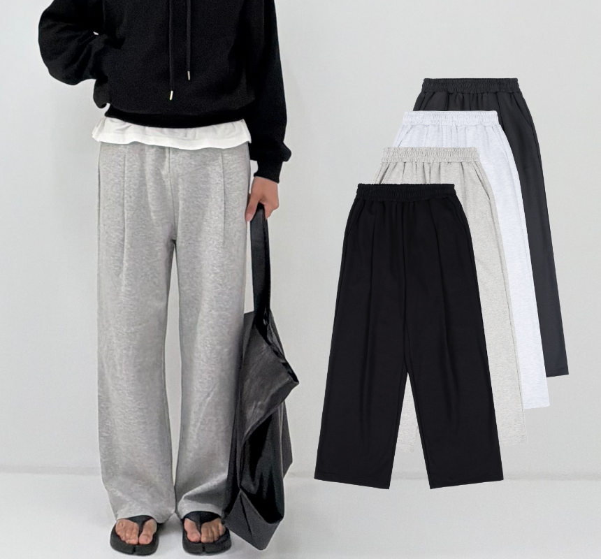 [당일출고][최대기장 112cm] 롱/미들/숏 남자 원턱 와이드핏 스웨트팬츠 키큰남자바지 키작남바지 남자추리닝바지