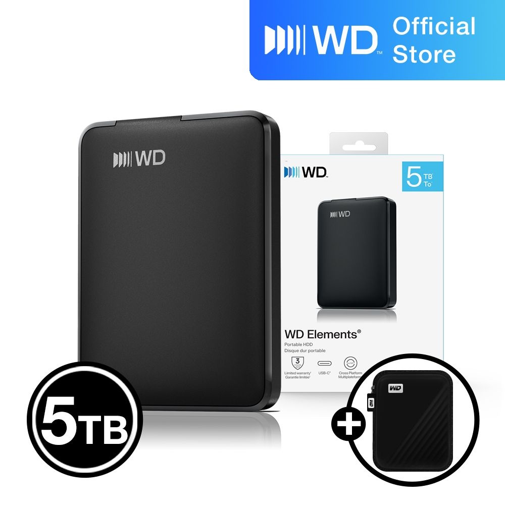 [오늘출발] 웨스턴디지털 [WD공식스토어/우체국택배] WD Elements Portable USB-C 5TB 외장하드