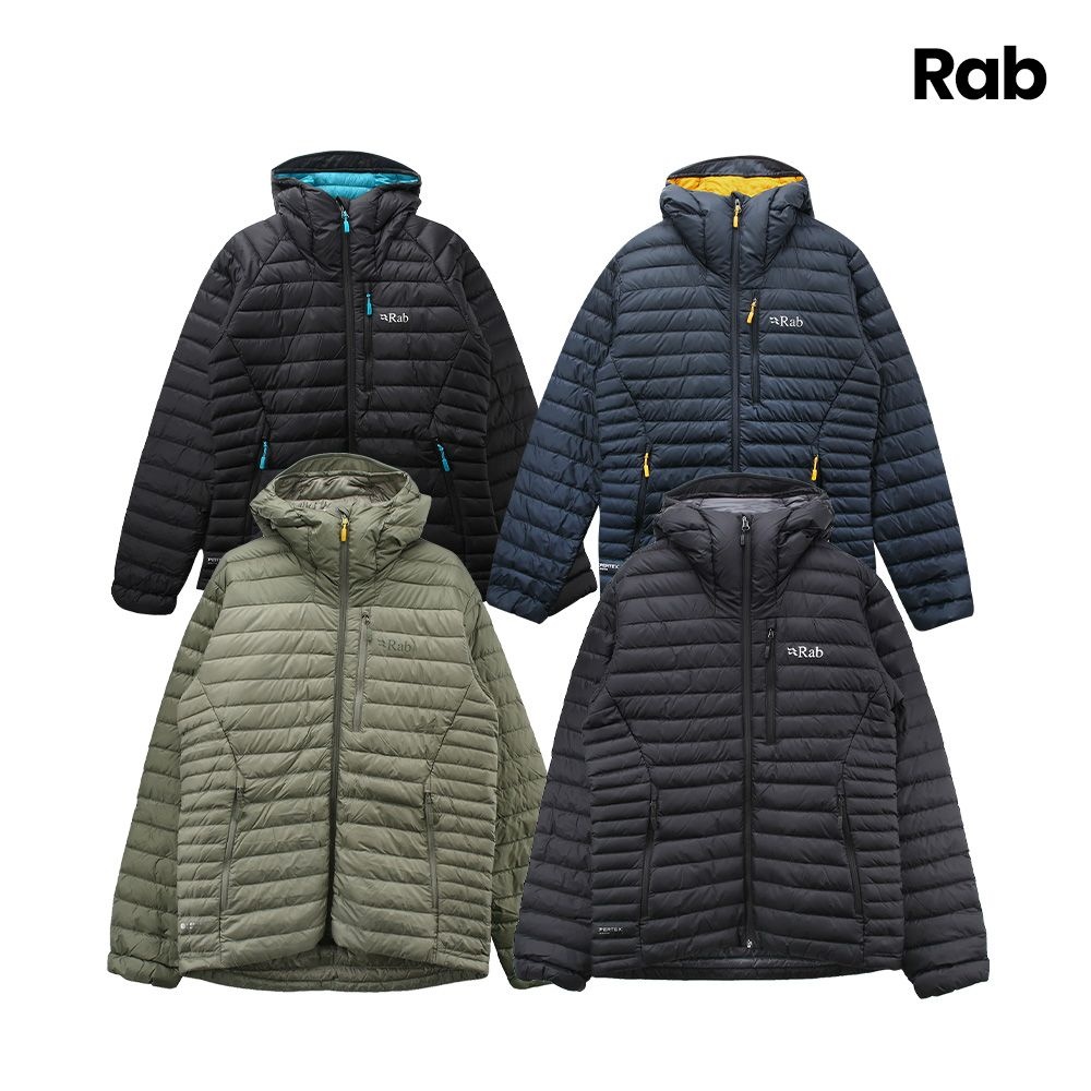 랩 Rab 마이크로라이트 알파인 자켓 경량 패딩 남성 여성 벨루가 블랙 카키