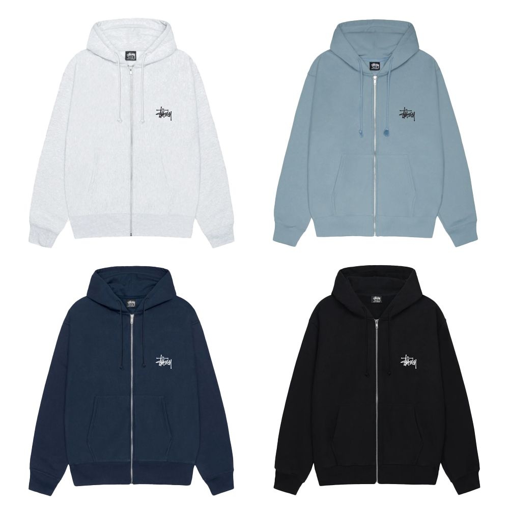 STUSSY 베이직 후드집업 기모 4컬러 남녀공용