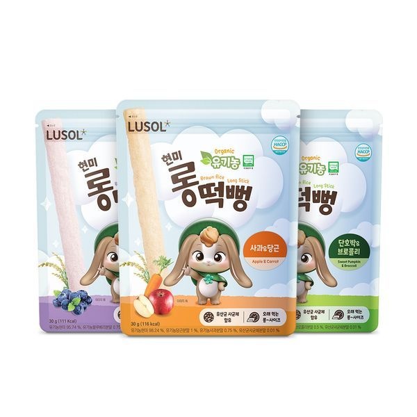 루솔 유기농 현미롱떡뻥 3종 6봉