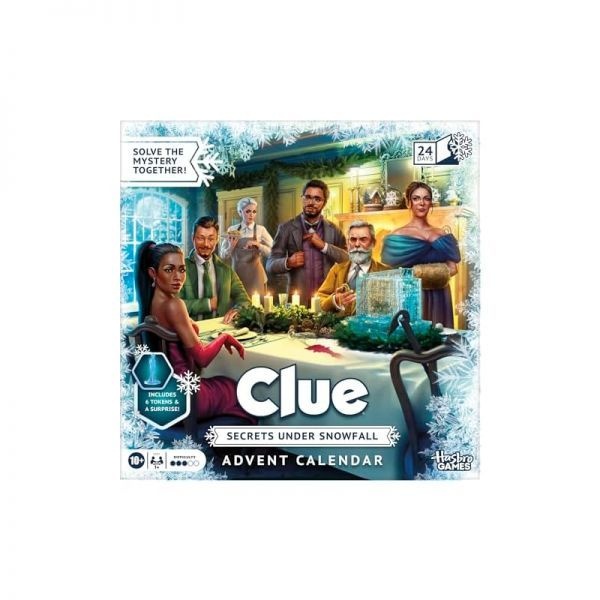 Hasbro Gaming 스토어 방문하기 [해외] Clue Advent Calendar: Snowfall Under Secrets | 24일 가족 미스터리 게임 6개의 겨울 테마 토큰과 서프라이즈 포함 만 10세 이