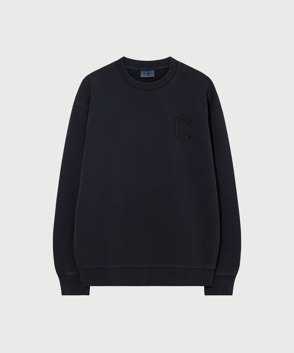 C 로고 다잉 맨투맨 Dark Navy