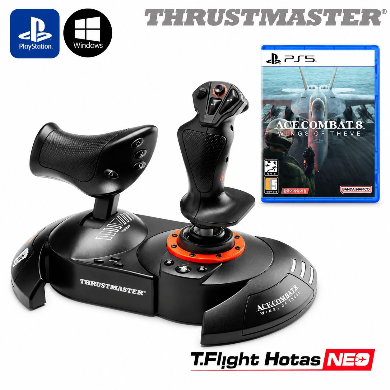 트러스트마스터 트러스트마스터 T.Flight Hotas NEO ACECOMBAT8 EDITION 비행조이스틱 (PS5.PS4.PC), 에이스컴뱃 8 시브의 날개 한글판 패키지
