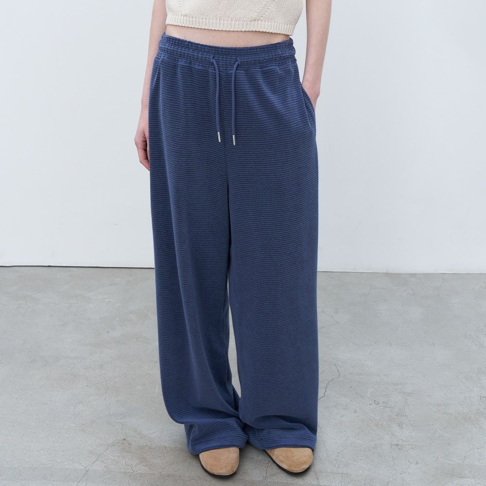 Stripe terry easy pants [KNSS07PT03]_Blue