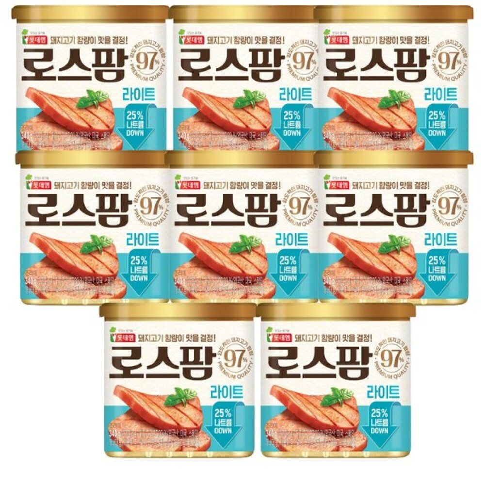롯데햄) 로스팜97 라이트 340g(8캔) 압도적인 돼지고기함량