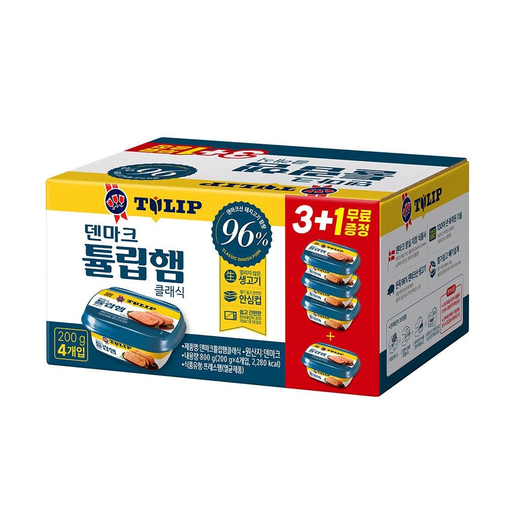 농심 덴마크 튤립햄 클래식 200g 4입