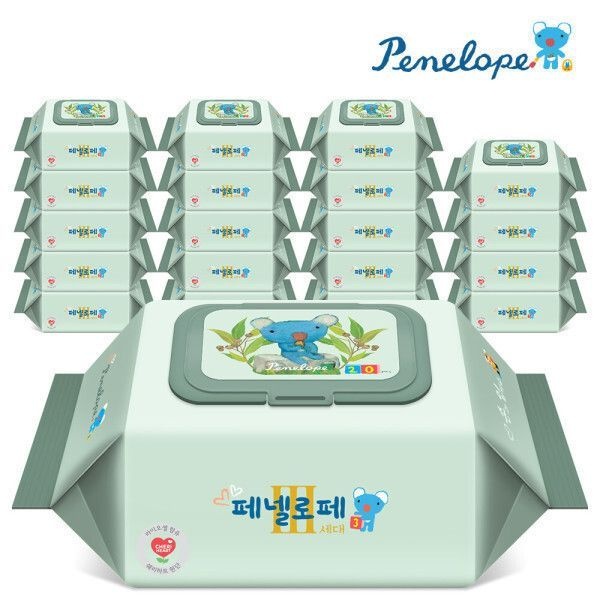 페넬로페 아기물티슈 3세대 손과입티슈 캡형 20매x20팩 638412