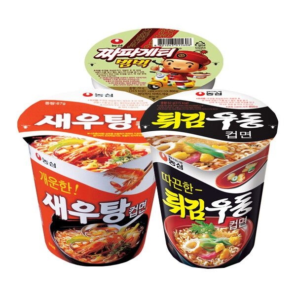 농심 [농심] 튀김우동컵 6입 + 새우탕컵 6입 + 짜파게티 범벅 6입