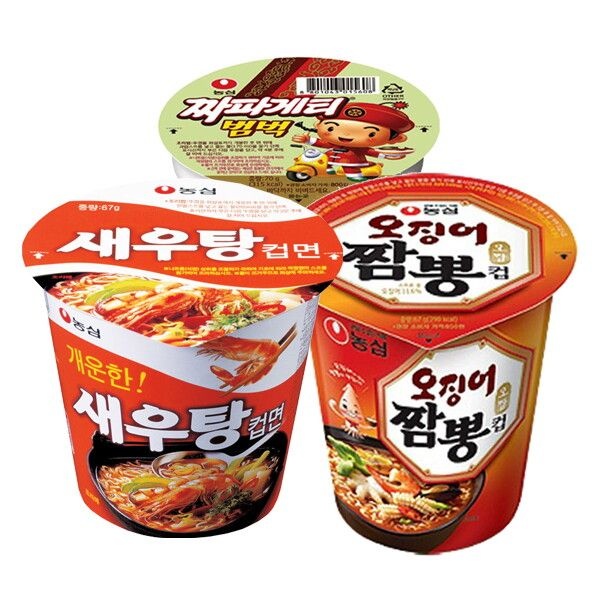 농심 [농심] 오징어짬뽕 소컵 6개 + 새우탕 소컵 6개 + 짜파게티 범벅 6개