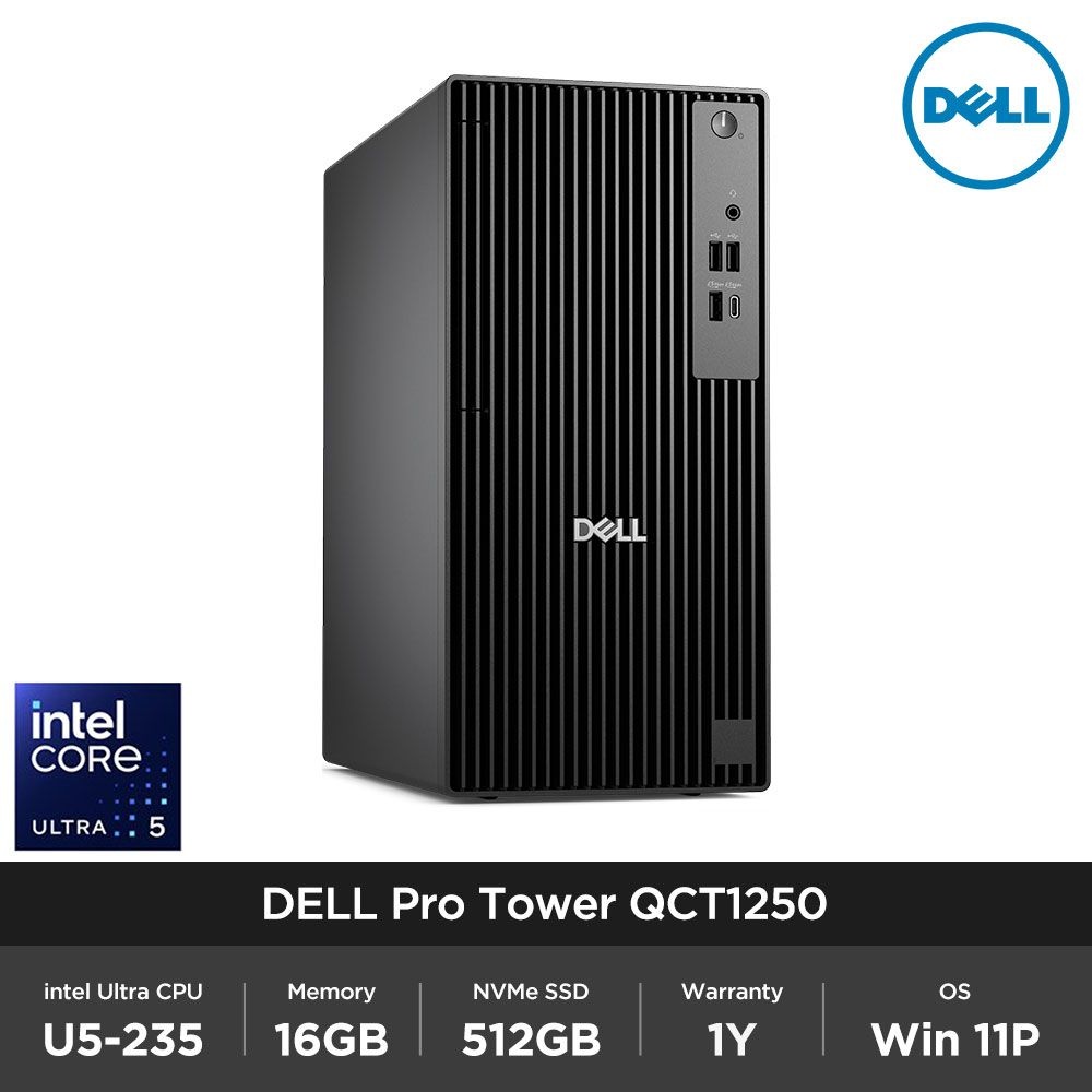 [오늘출발] 델 Dell Pro Tower QCT1250 인텔 코어 Ultra5 235 16GB 512GB Win11Pro 사무용 업무용 데스크탑