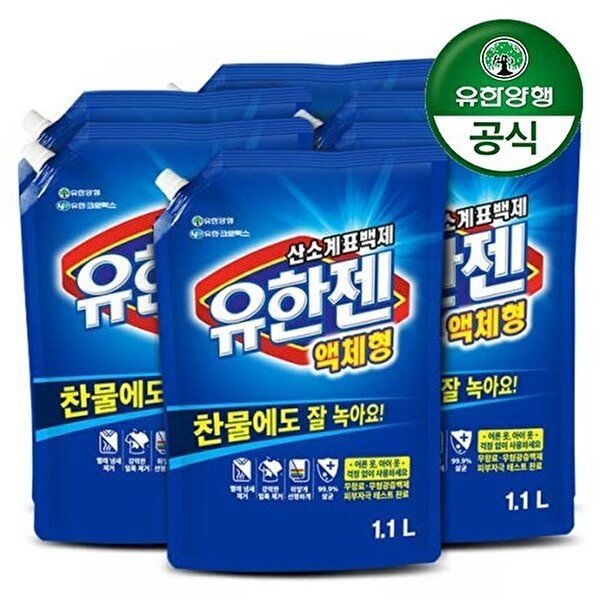유한양행 [유한양행]유한젠 산소계 표백제 액체형 리필 1.1L x 6개