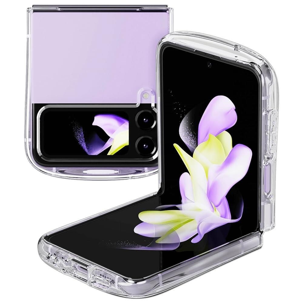 IFace [해외] IFace Look in Clear 케이스 [ 갤럭시 Z 플립4와 호환] 하이브리드 크리스탈 클린 충격 방지 투명 보호 커버 그립 포함 -