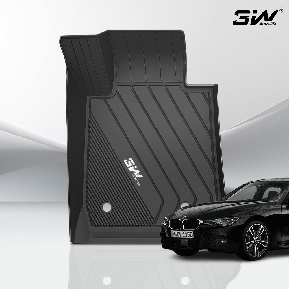 3W 3W 에코라이너 TPE 카매트 3D 고무 바닥매트 BMW 3시리즈 F30 F31 투어링 공용, 운전석 + 조수석 뒷좌석