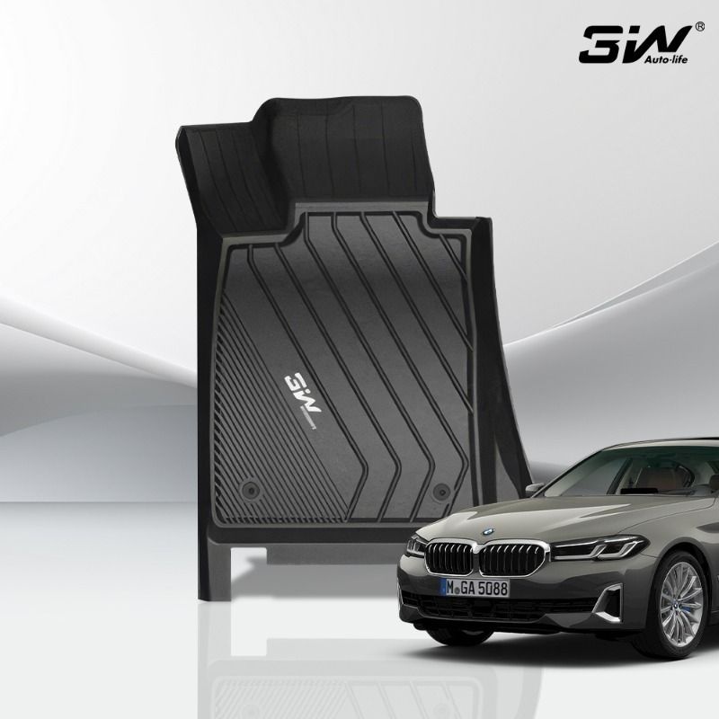 3W 3W 에코라이너 TPE 카매트 3D 고무 바닥매트 BMW 5시리즈 G30, 운전석 + 조수석 뒷좌석
