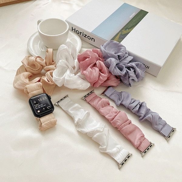 신상오픈런 [하프클럽]선물용 애플워치 스트랩+심플 실크 곱창 밴드 set