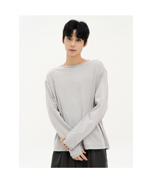 [매장정품] 8seconds 가먼트다잉 핑거홀 티셔츠 라이트그레이 2dfcd5