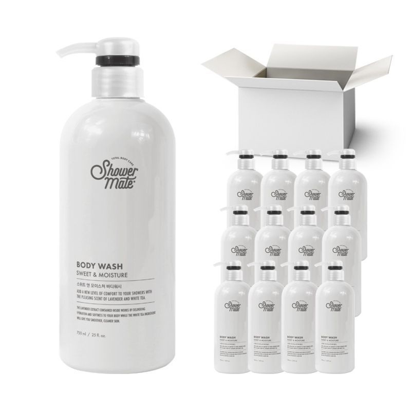 애경 샤워메이트 스위트 앤 모이스처 바디워시 750ml 12개입 1박스