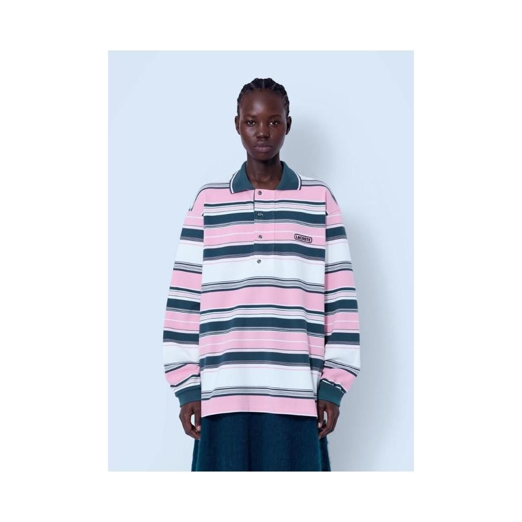 라코스테 라코스테 여성 Runway Loose Fit Striped Pique Polo Shirt AG792 OP DD9H TP877973584