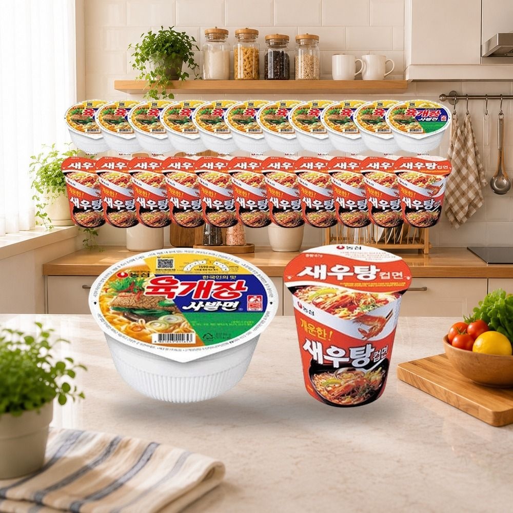 농심 육개장사발면 86g 12개 + 새우탕컵 67g 12개