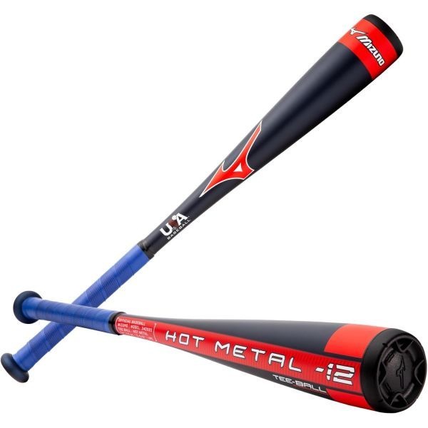 Mizuno [해외] 미즈노 핫 메탈 티볼 12 미국산 야구 배트 2 5 8인치 배럴 일체형 알루미늄 경량 디자인 스피드 헬릭스 그립 315160
