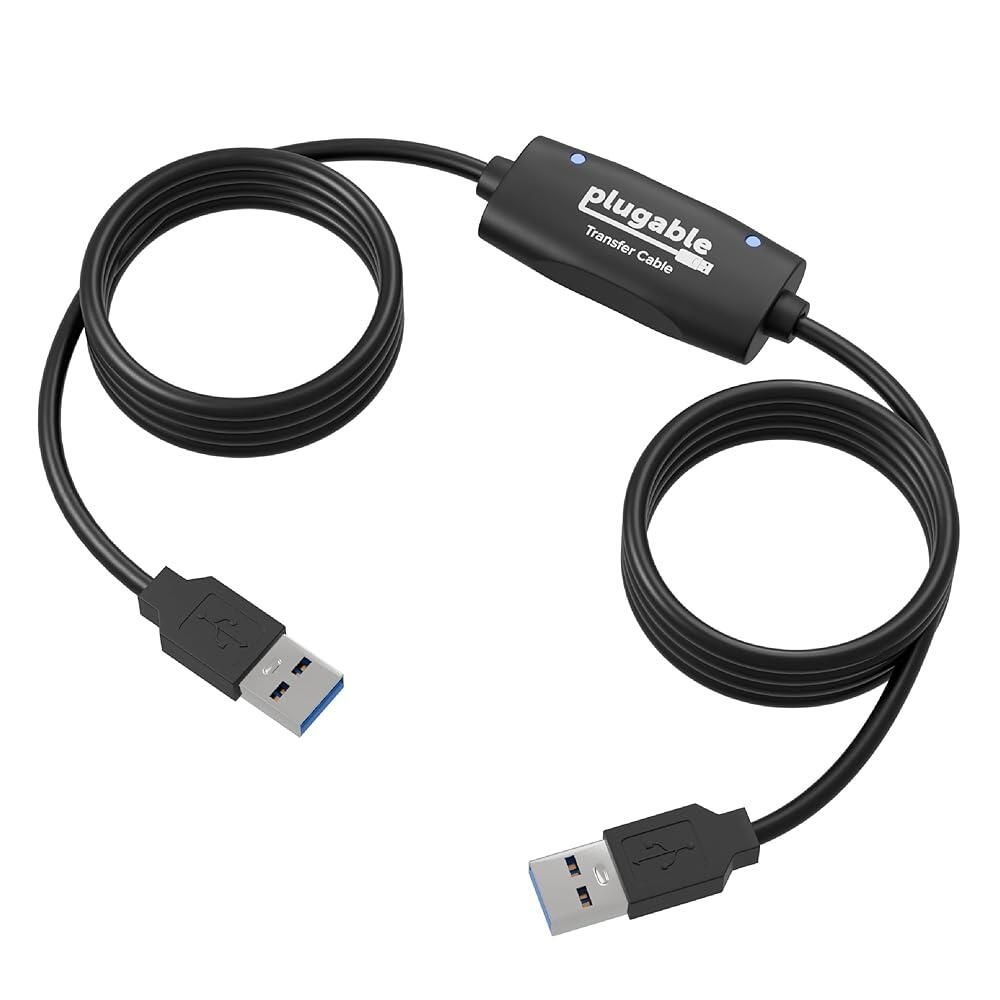 Plugable [해외] Plugable USB 전송 케이블, 무제한 사용, 2 윈도우 PC 사이에서 데이터 전송, 11, 10, 7, XP, Bravura Easy 컴퓨터 동기화 소프