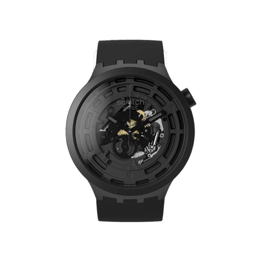 [해외] 스와치 빅 볼드 바이오세라믹 C 블랙 47mm 쿼츠 블랙 SB03B100