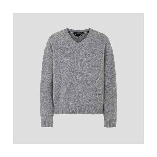[빈폴 레이디스] FW26 Essential 울 세미오버 브이넥 니트 - 그레이 BF6951E033 -EB