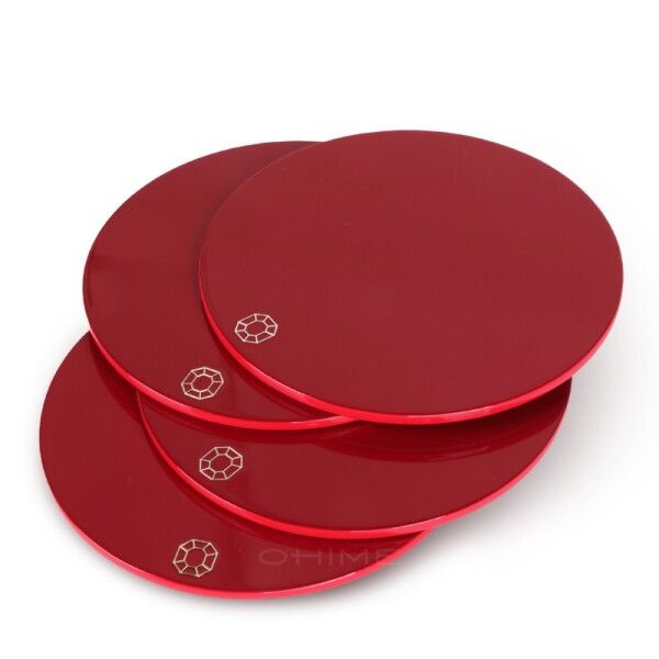 BACCARAT [바카라] 테이블웨어 옥타곤 코스터 세트 래커 레드 4PCS