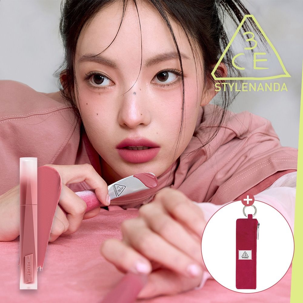 3CE 벨벳 립 틴트 플러쉬 (증)벨벳 파우치 키링