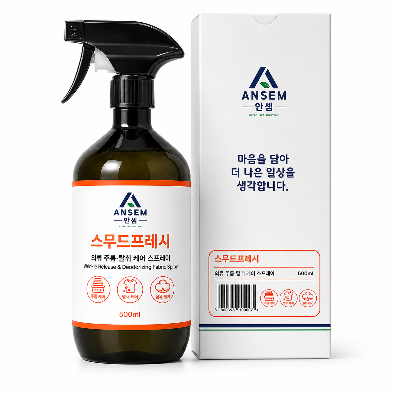 뿌리는 다리미 스무드프레시 의류 주름탈취 케어 스프레이 500ml