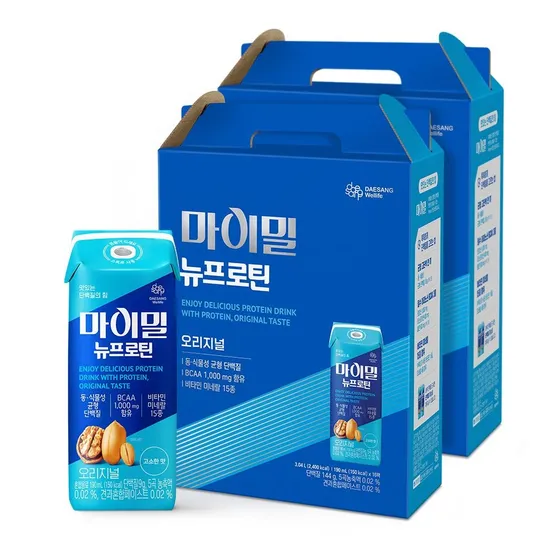[APP전용][본사] 대상웰라이프 마이밀 마시는 뉴프로틴  190mlx16팩 2박스 (총 32팩)