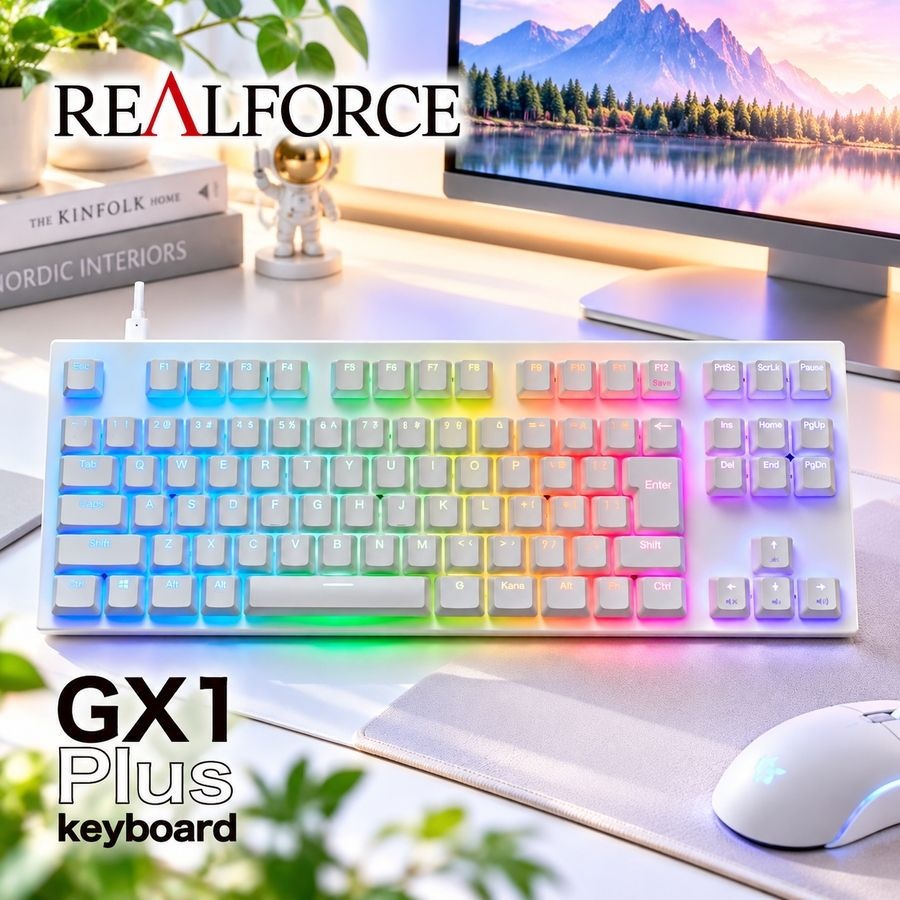 리얼포스 [해외] 리얼포스 REALFORCE GX1Plus 무접점 키보드 텐키리스 슈퍼화이트 45g 30g