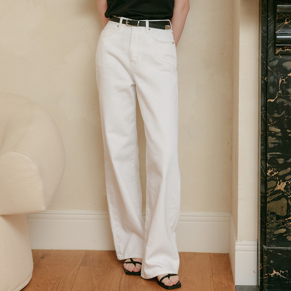 아델 데님 와이드 팬츠_화이트 / ADELE DENIM WIDE PANTS_WHITE