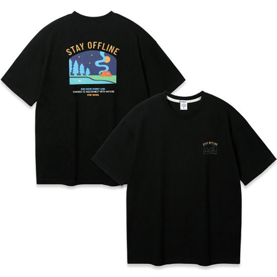 앨빈클로 STAY OFFLINE 오버핏 반팔티 AST4789 (3 COLOR)
