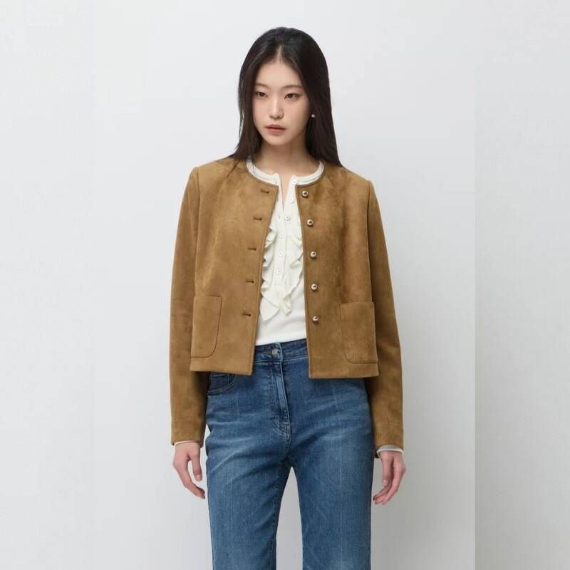 시슬리 [백화점 정품] 시슬리 드라마 스웨이드 페이크 원넥 자켓 SALE01611