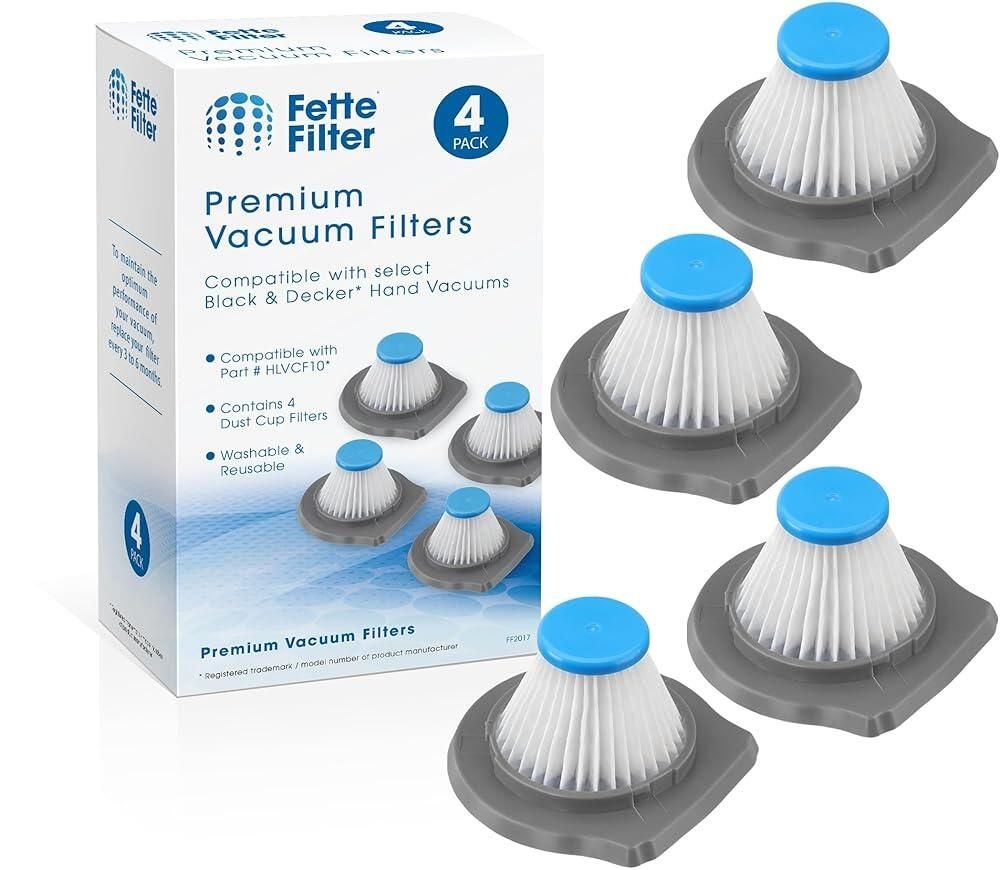 Fette Filter [해외] HLVCF10 교체용 필터, BLACK+DECKER Advanced Clean & Reviva 진공 모델 HLVC + HLVC315J10, HLVC315B10, HLVC315B01, HLVC320J01, HLVC320B01, REVHV8