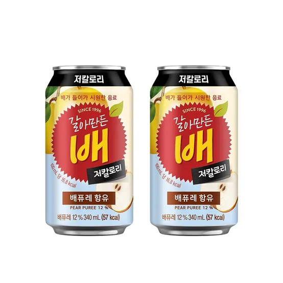 [한정수량] 갈아만든 배 저칼로리 340ml 24캔