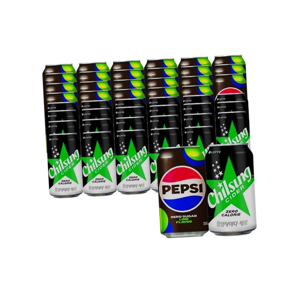 펩시콜라제로 355ml 24캔+칠성사이다 제로 355ml 24캔 제로칼로리 다이어트