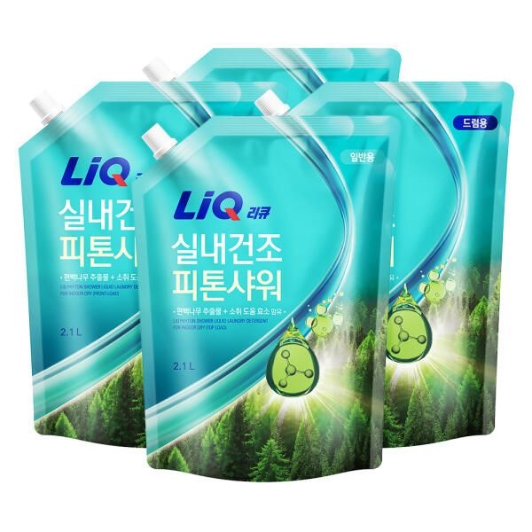 아트박스/애경산업 [애경]리큐 실내건조 피톤샤워 세탁세제 리필2.1L x4개