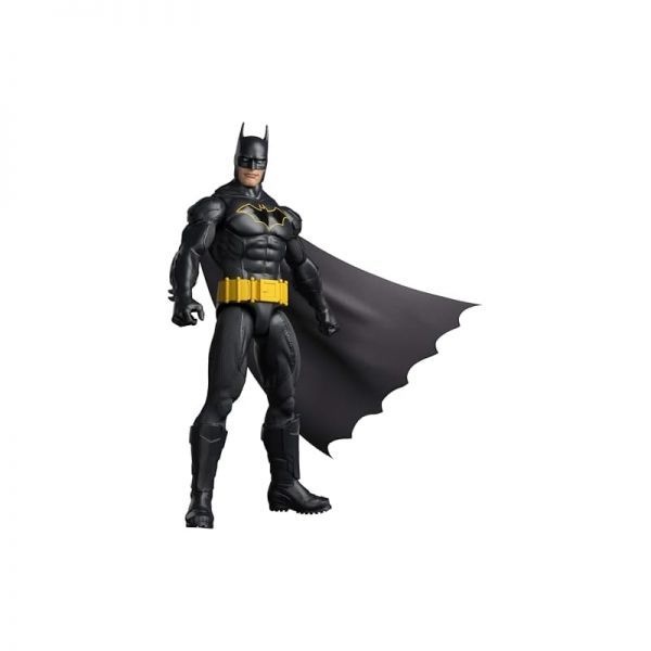 Mattel 스토어 방문하기 [해외] Mattel DC 30.5cm(12인치) 배트맨 액션 피규어, 옐로우 벨트 및 패브릭 망토가 있는 블랙 배트수트, 디테일한 디자인 7
