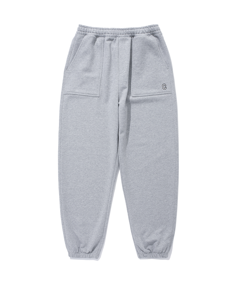 C 로고 스웻 와이드 조거 팬츠 Melange Gray