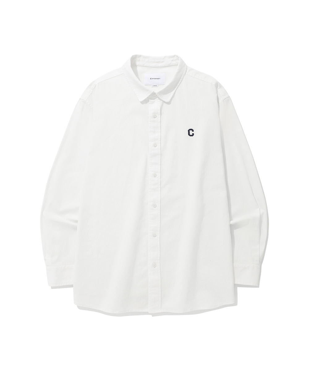 린넨 체인 C 로고 셔츠 White